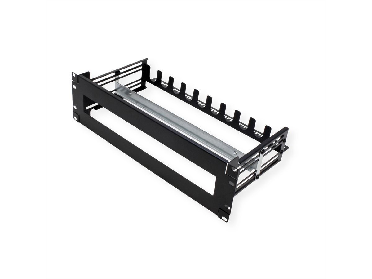 VALUE 19-Zoll-Tragrahmen für Hutschienengeräte, 3HE, schwarz