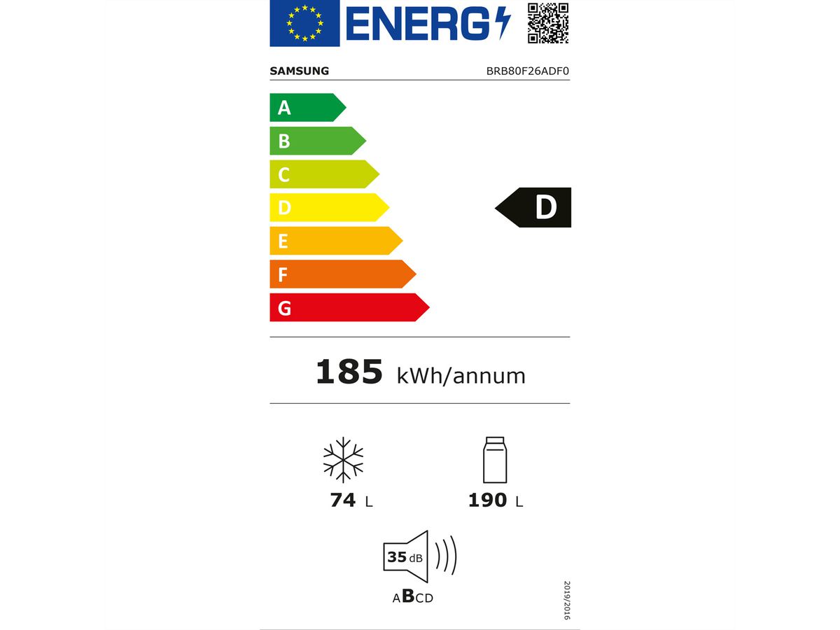 Samsung Kühl-Gefrierkombination Einbau, BRB6000, Türanschlag: rechts