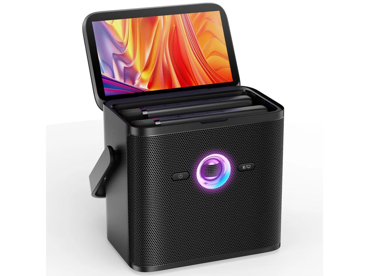 Ikarao Shell S3 Karaoke Maschine mit 7 Zoll Touchscreen, Tragbare Karaoke Maschine