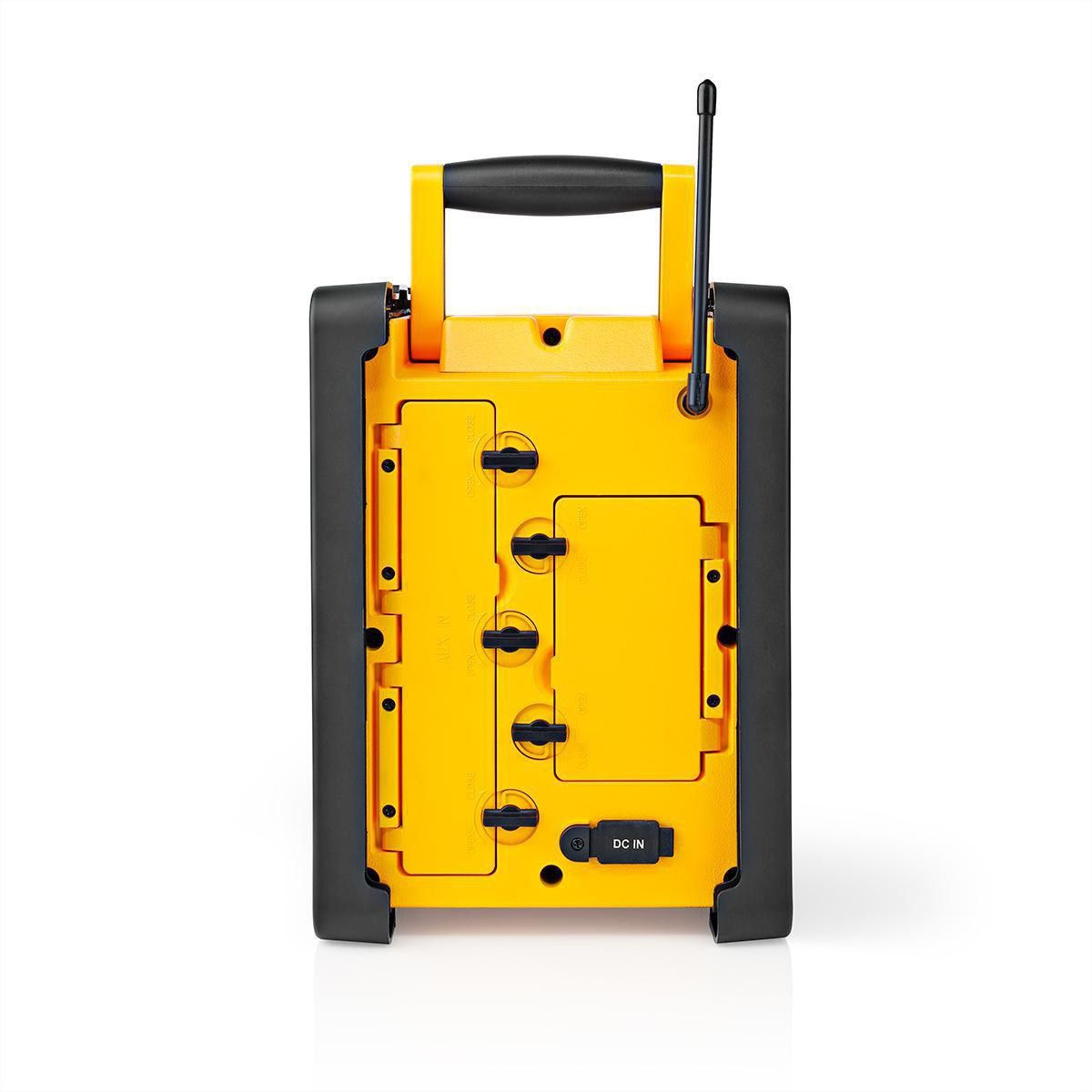 Nedis Baustellenradio FM, Bluetooth, AUX, Schutzart IPX5, Batterie/Netzbetrieb