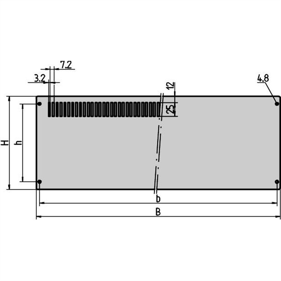 SCHROFF CompacPRO Face avant, 2 U, 42 CV, 2 mm, alu, anodisé, bords non traités