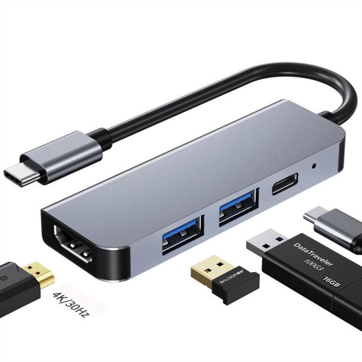VALUE Station d'accueil USB type C, HDMI 4K, 2x USB type A + type C PD (Power Delivery)
