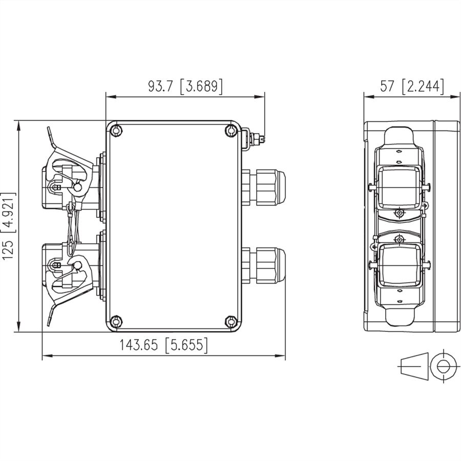 METZ CONNECT E-DAT Industry IP67 V5 2 Port  metal outlet