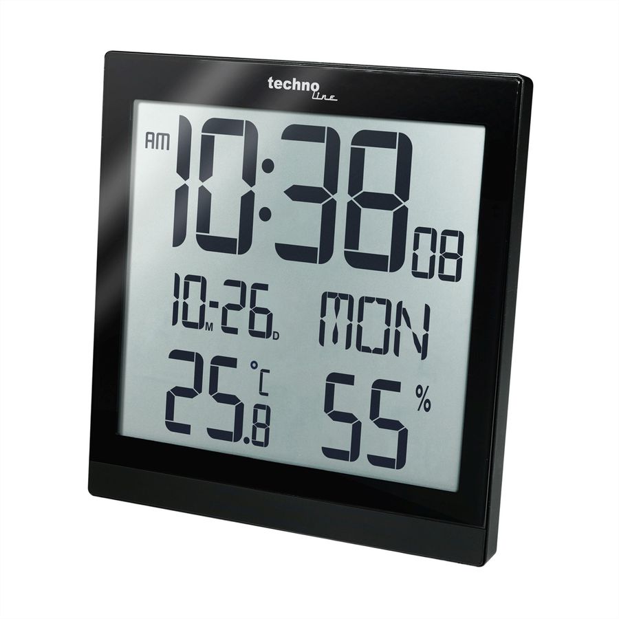 TechnoLine radio-réveil WS8015 numérique noir