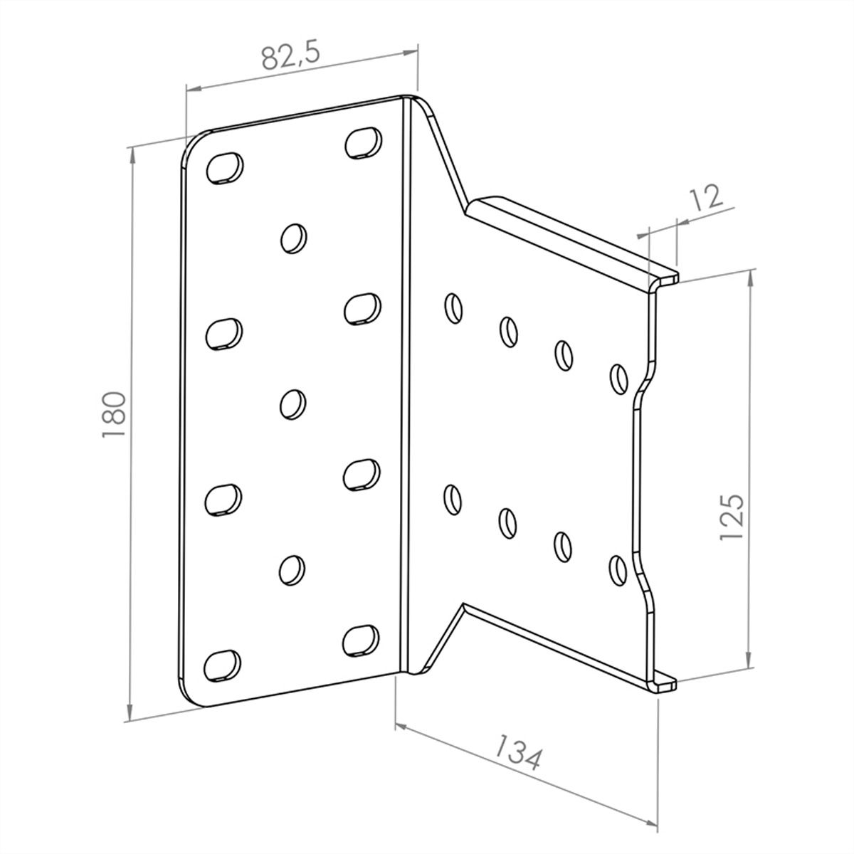 Hagor Adaptateur mural CPS - Single Rail, adapter for from wall installation