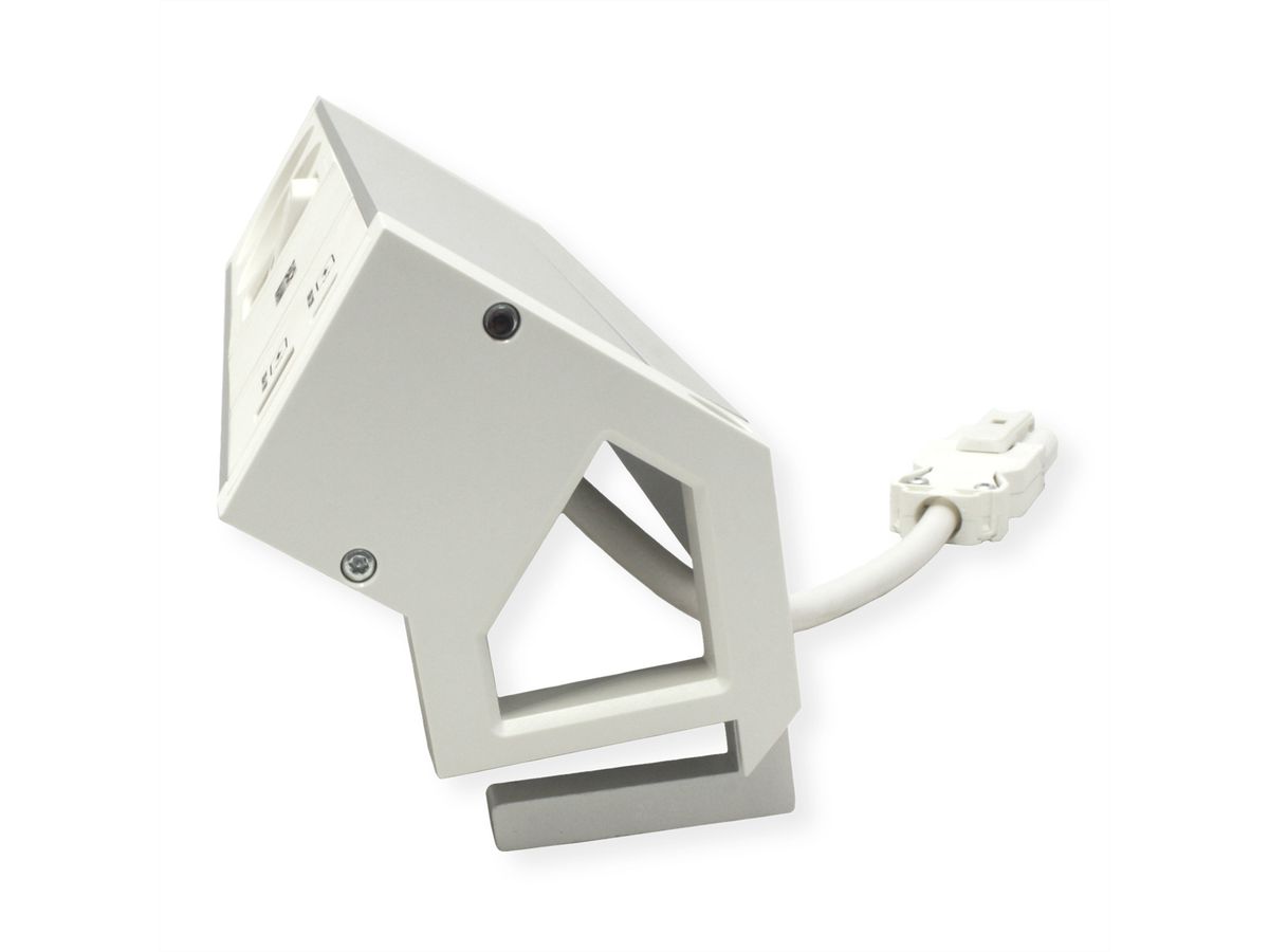 BACHMANN DESK2 ALU WHITE 2xUTE 1xUSB A/C 22W 1xSchalter 0,2m