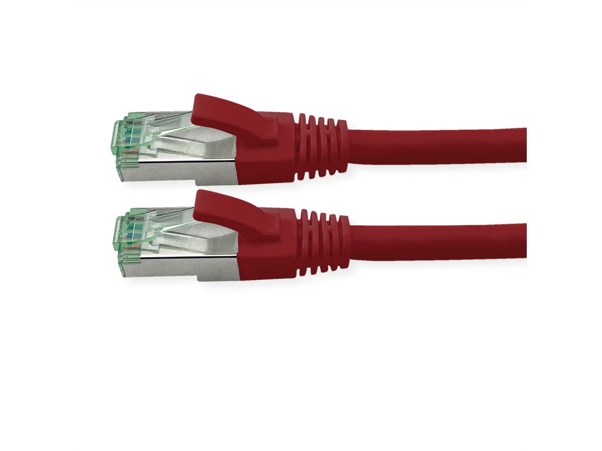 ROLINE RM Patchkabel Cat.6A S/FTP (PiMF), rot, 0,3 m