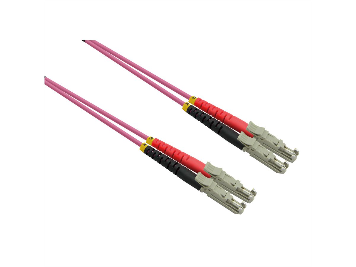 ROLINE LWL-Kabel duplex 50/125µm OM4, LSH/LSH, LSOH, violett, 7,5 m