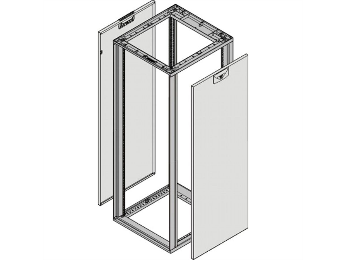 Panneau latéral Novastar SCHROFF pour usage intensif, RAL 7035, 47 U 800D