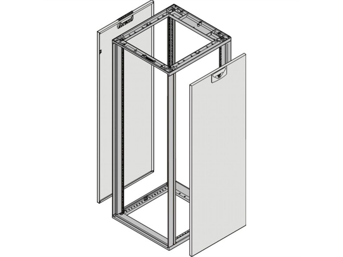 Panneau latéral Novastar SCHROFF pour usage intensif, RAL 7035, 25 U 800D