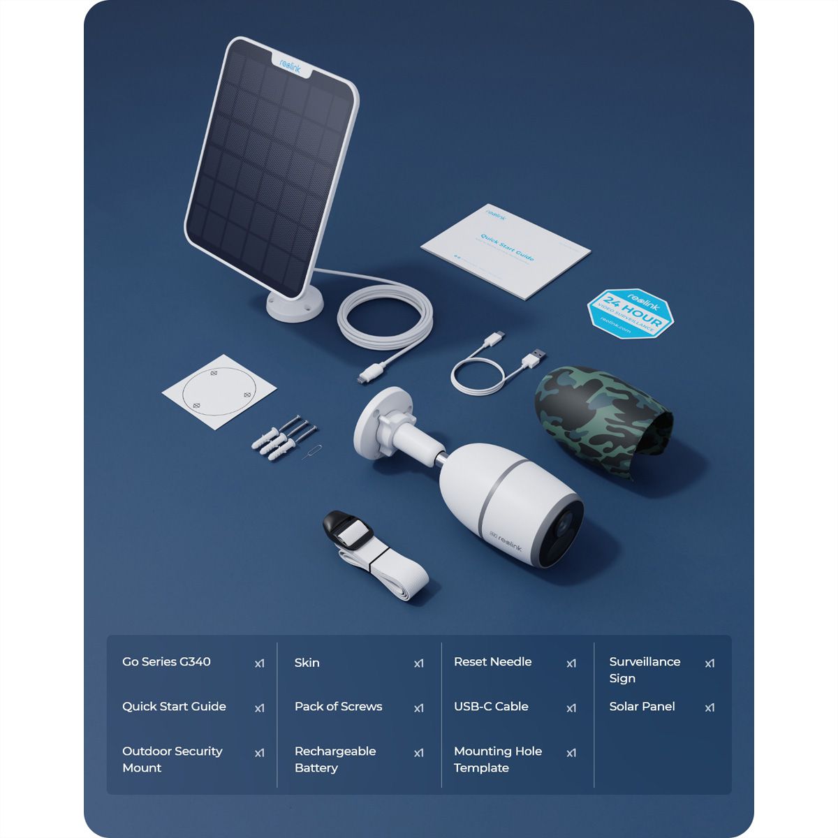 Reolink G340 Outdoor Bullet-Camera, 8 MP, 105°, IR-LED 10m, LTE