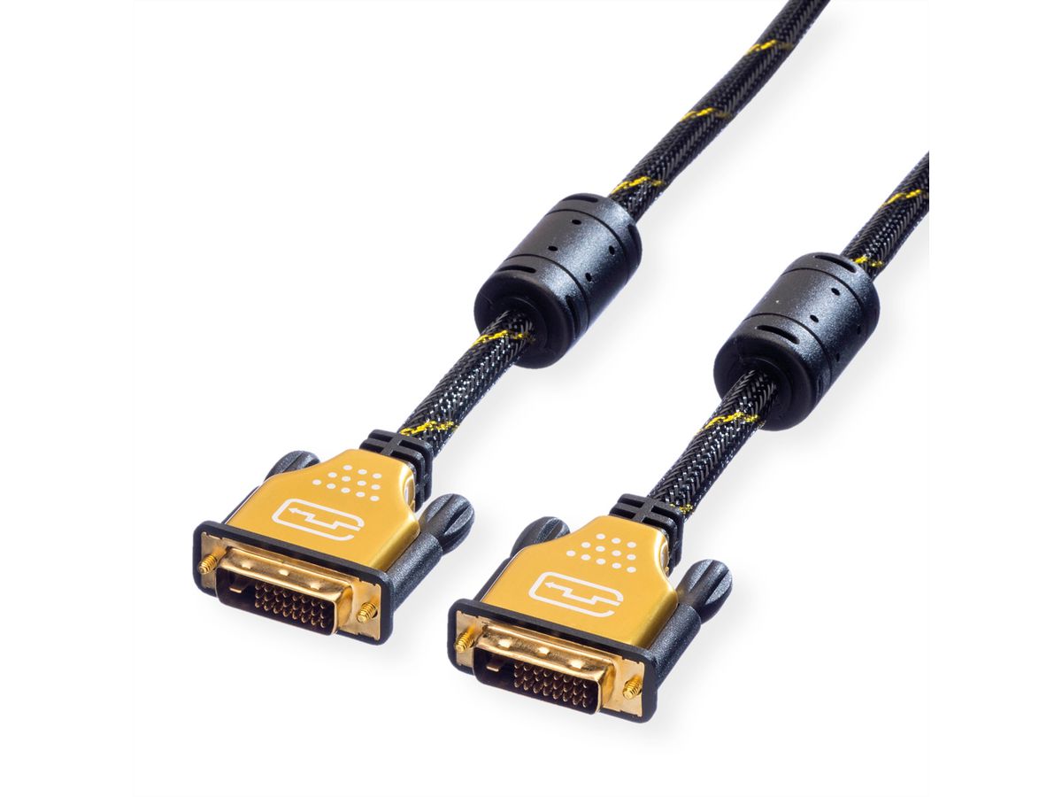 ROLINE GOLD Monitorkabel DVI, ST-ST, (24+1) dual link, Retail Blister, 5 m