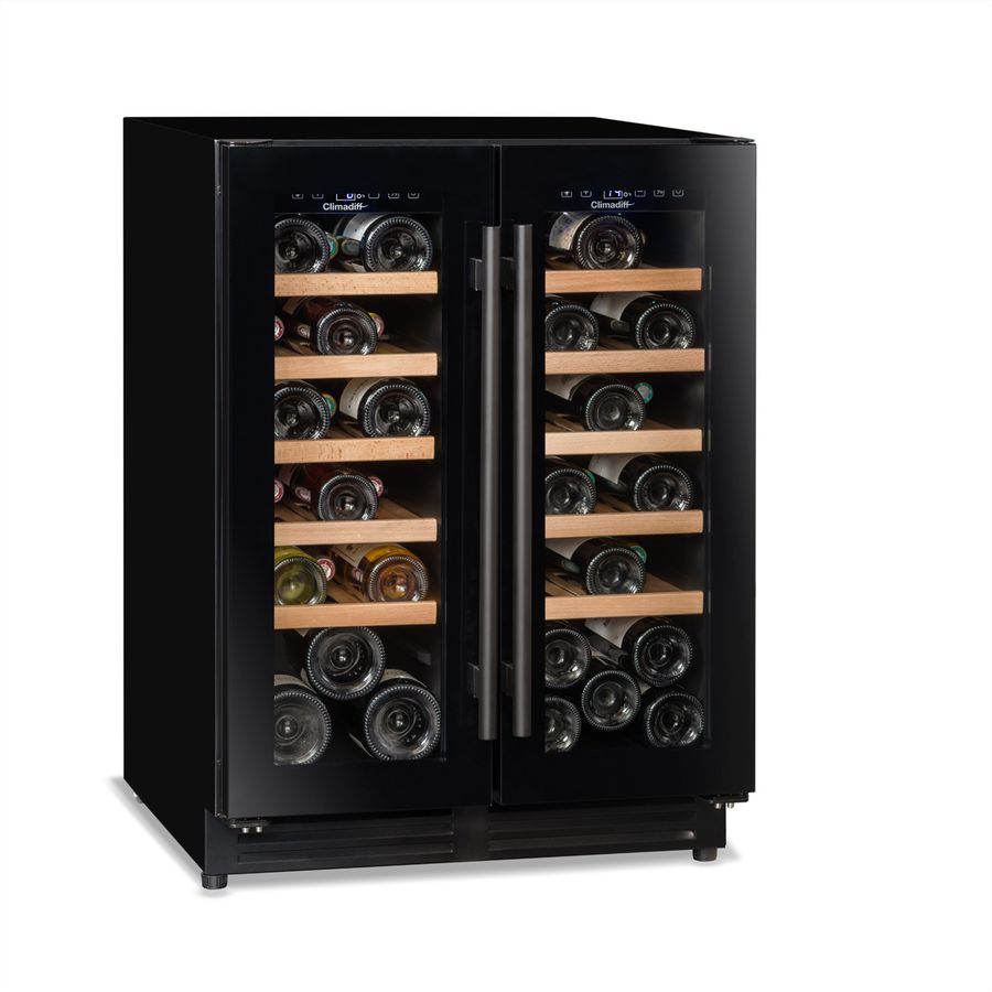 Climadiff Weinkühlschrank CBU40D1B, Unterbaufähig, 2 Zonen, 40 Flaschen
