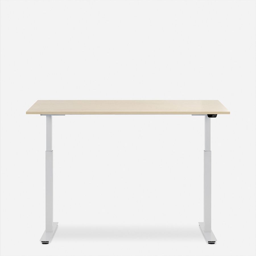 WRK21 Schreibtisch Smart 100 x 60 cm, Höhenverstellbar, Mandal Ahorn / Weiss