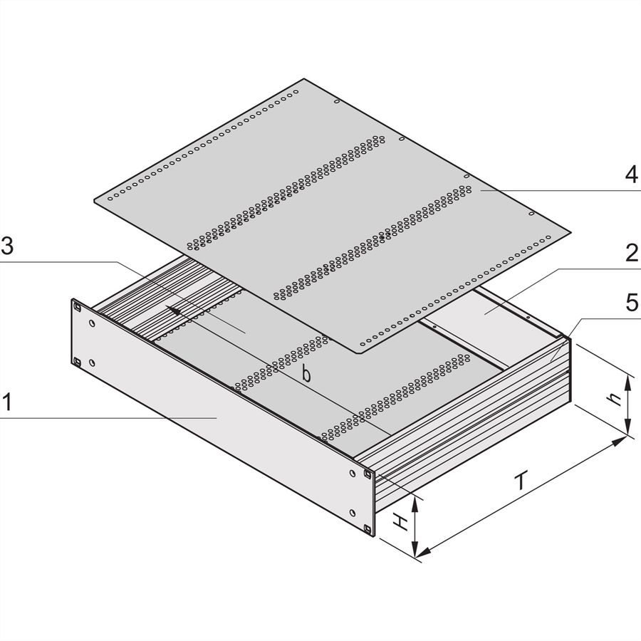 SCHROFF MultipacPRO 19" Châssis, aluminium, pour montage de cartes européennes, 1 U, 220 mm