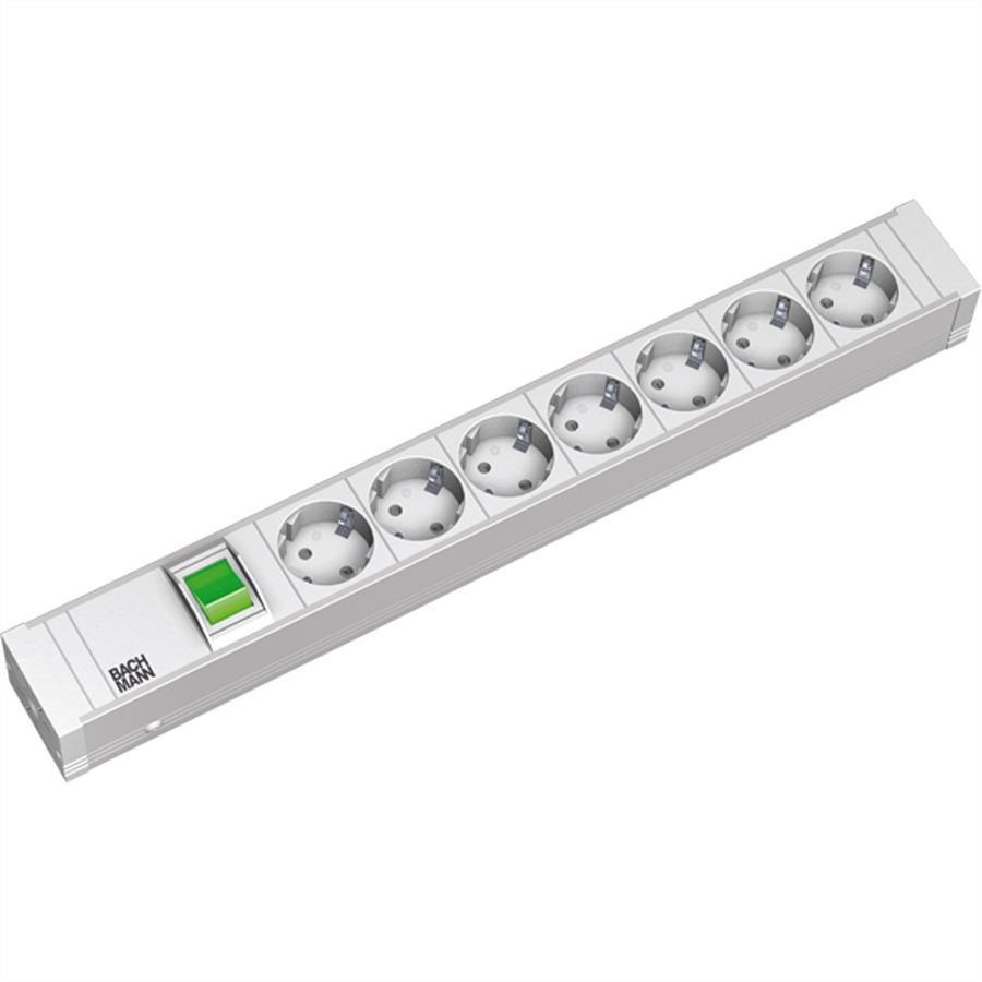 BACHMANN 19" 1,5UH 7xCEE7/3 1xcommutateur courant 2,0m CEE7/7