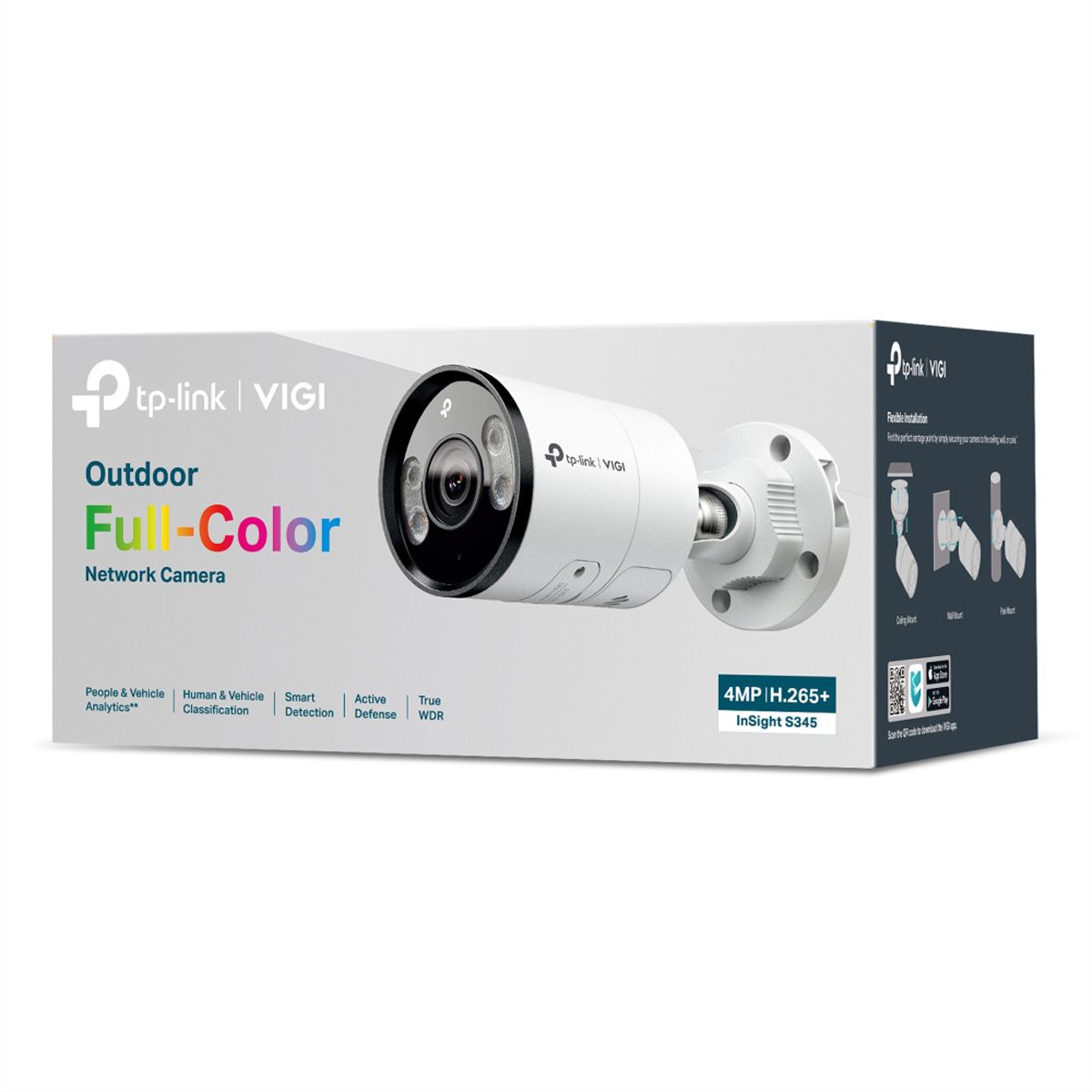 TP-Link VIGI InSight S285(4mm) Caméra Bullet 4 MP, 80.4°, IR-LED 30m