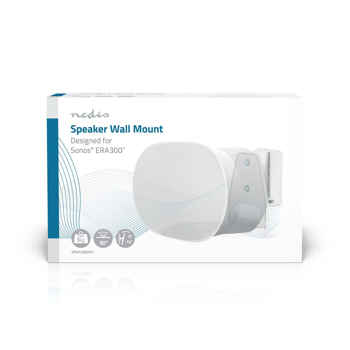 Nedis Lautsprecher-Wandhalterung für Sonos Era300 weiss, Wand, 5 kg, neig- und drehbar