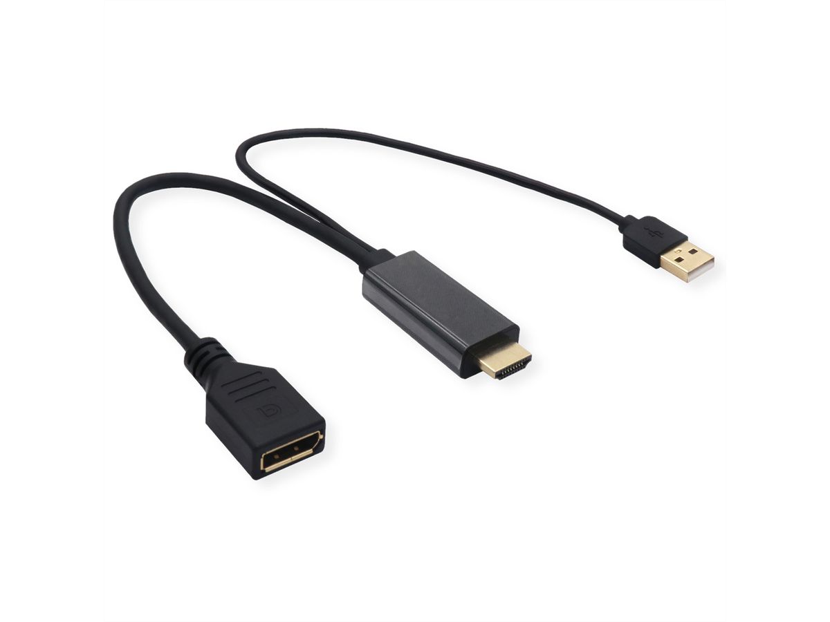 VALUE Adaptateur 4K HDMI - DisplayPort, v1.2, HDMI M - DP F