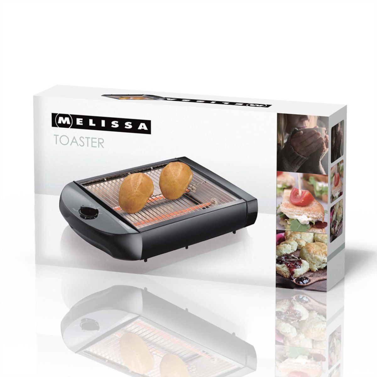 Melissa Flachtoaster 16140145, schwarz, 600W, mit Timer