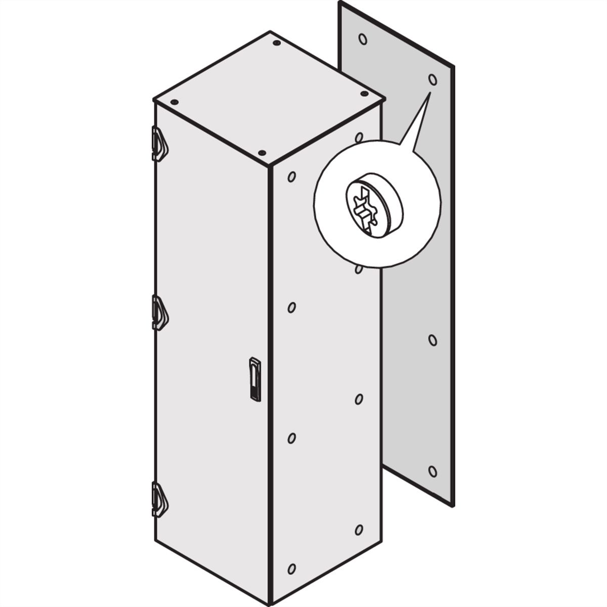 SCHROFF Porte arrière 2450H 800L IP20 RAL7021