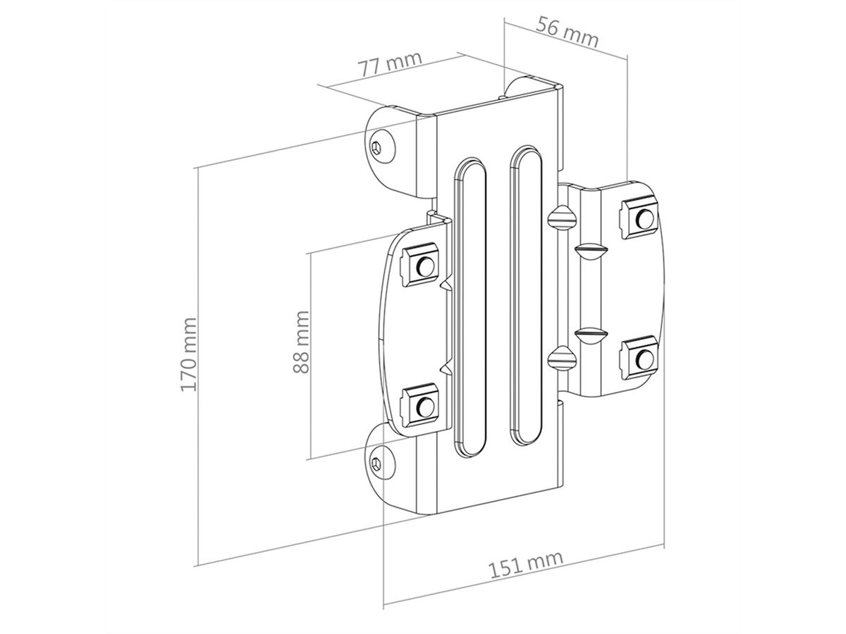 **DEMO** Hagor Schienenadapter CPS - Rail adapter for Alu pillar, schwarz