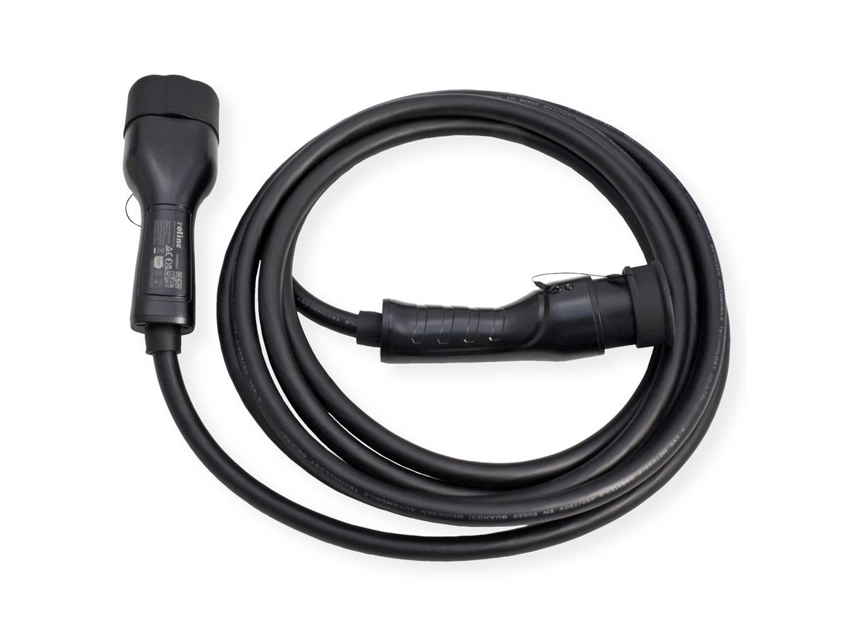 ROLINE Câble de recharge VE type2, 3-Phase, 480VAC (3P+N+E), 32 A, 22 kW, 5 m