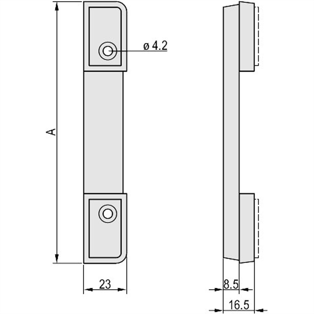 SCHROFF Rückwandfuss mit Gummieinlage - RUECKWANDFUSS 3HE RAL7016
