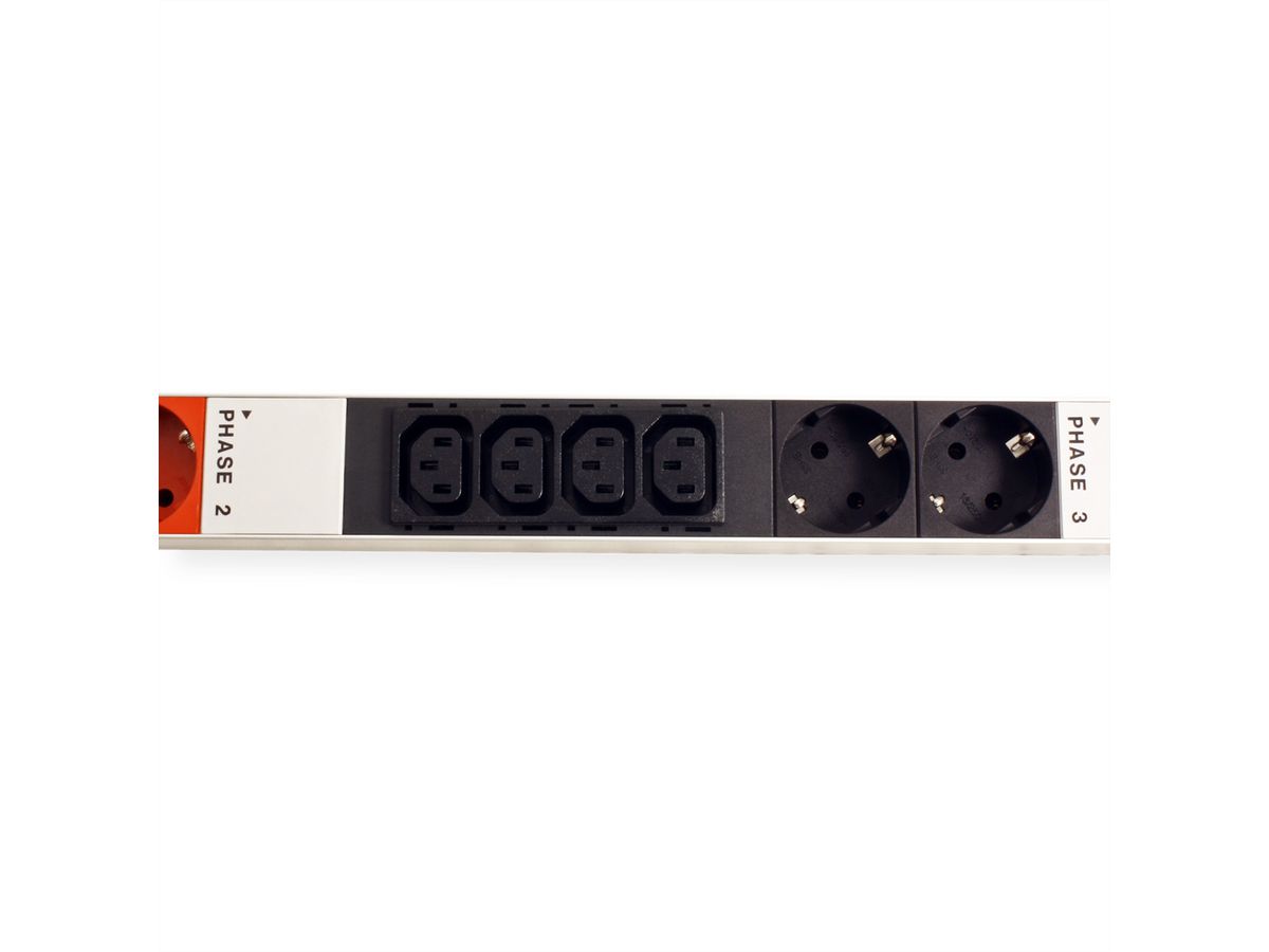 BACHMANN IT PDU ALU 0UH 12x C13 6x contact de protection 3x 16A CEE rouge