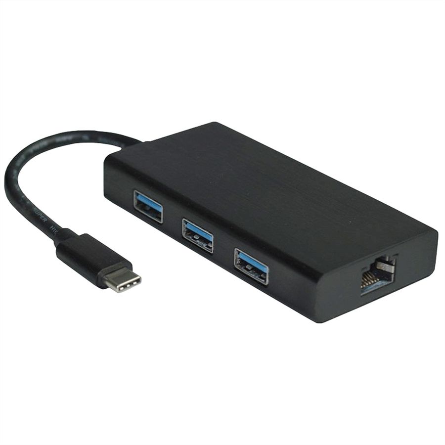 VALUE Convertisseur USB-C - Gigabit Ethernet + Hub