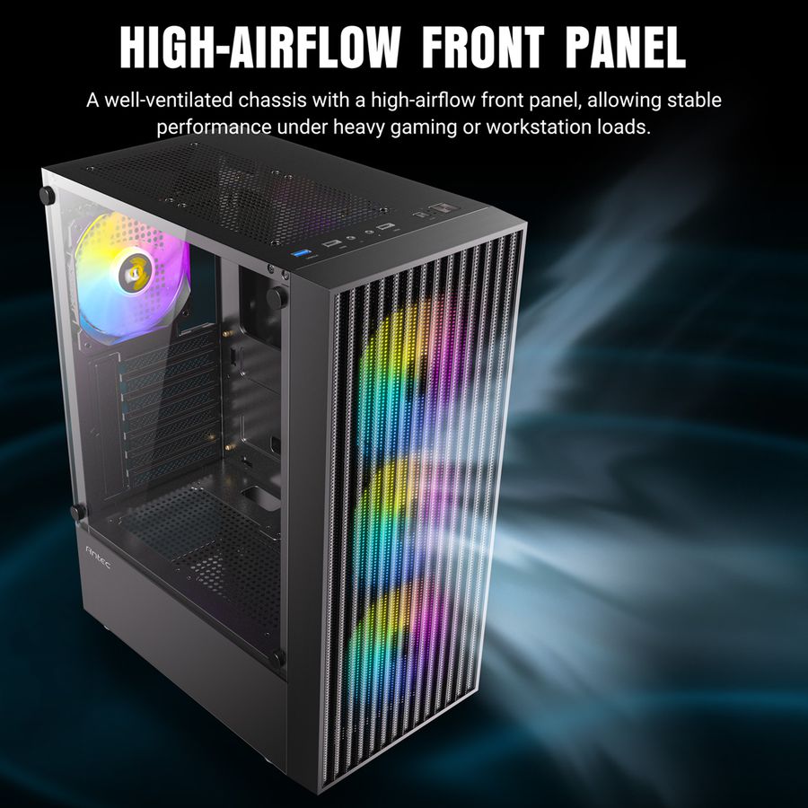 ANTEC AX27 RGB Elite PC Gehäuse Midi Tower Gaming ATX, schwarz
