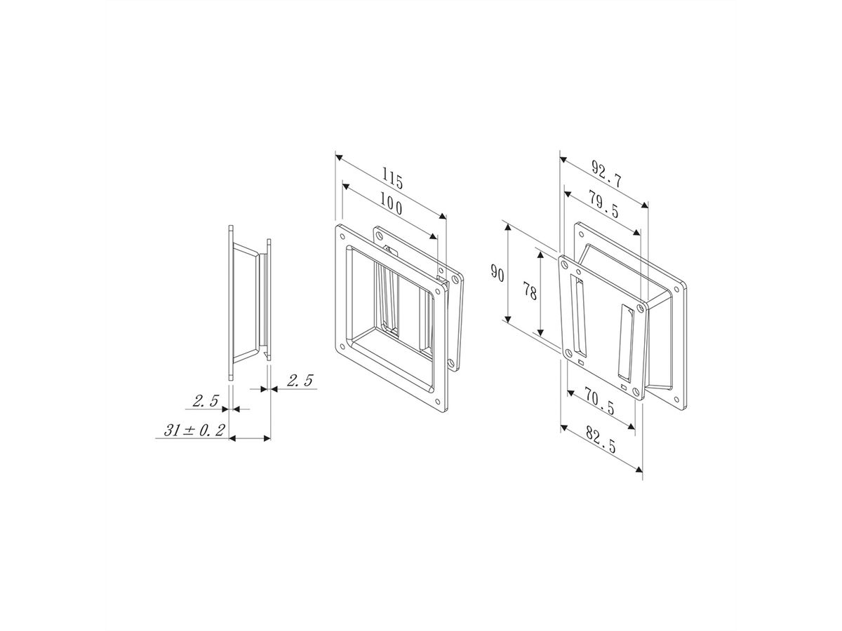 ROLINE LCD-Befestigung, Wandmontage, VESA 100