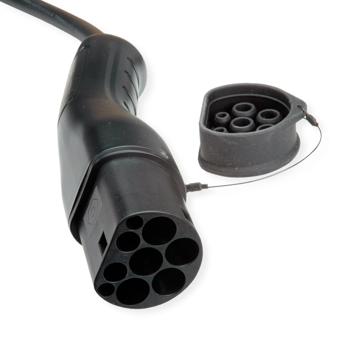 ROLINE E-Auto Spiral-Ladekabel Typ2, 3-phasig, 480VAC (3P+N+E), 16 A, 11 kW, max. 2m