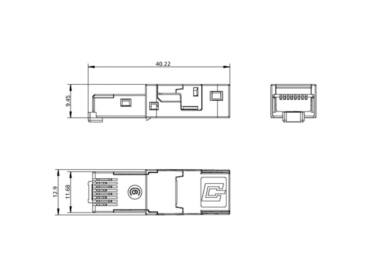 METZ CONNECT E-DAT Industry RJ45 field plug insert Cat.6 Class EA
