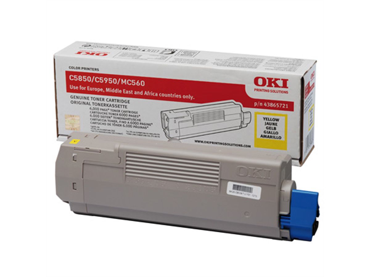 OKI Toner 43865721, yellow für ca. 6.000 Seiten für C5850 / C5950