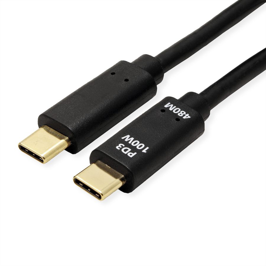VALUE Câble USB 2.0, C–C, M/M, 100W, noir, 2 m