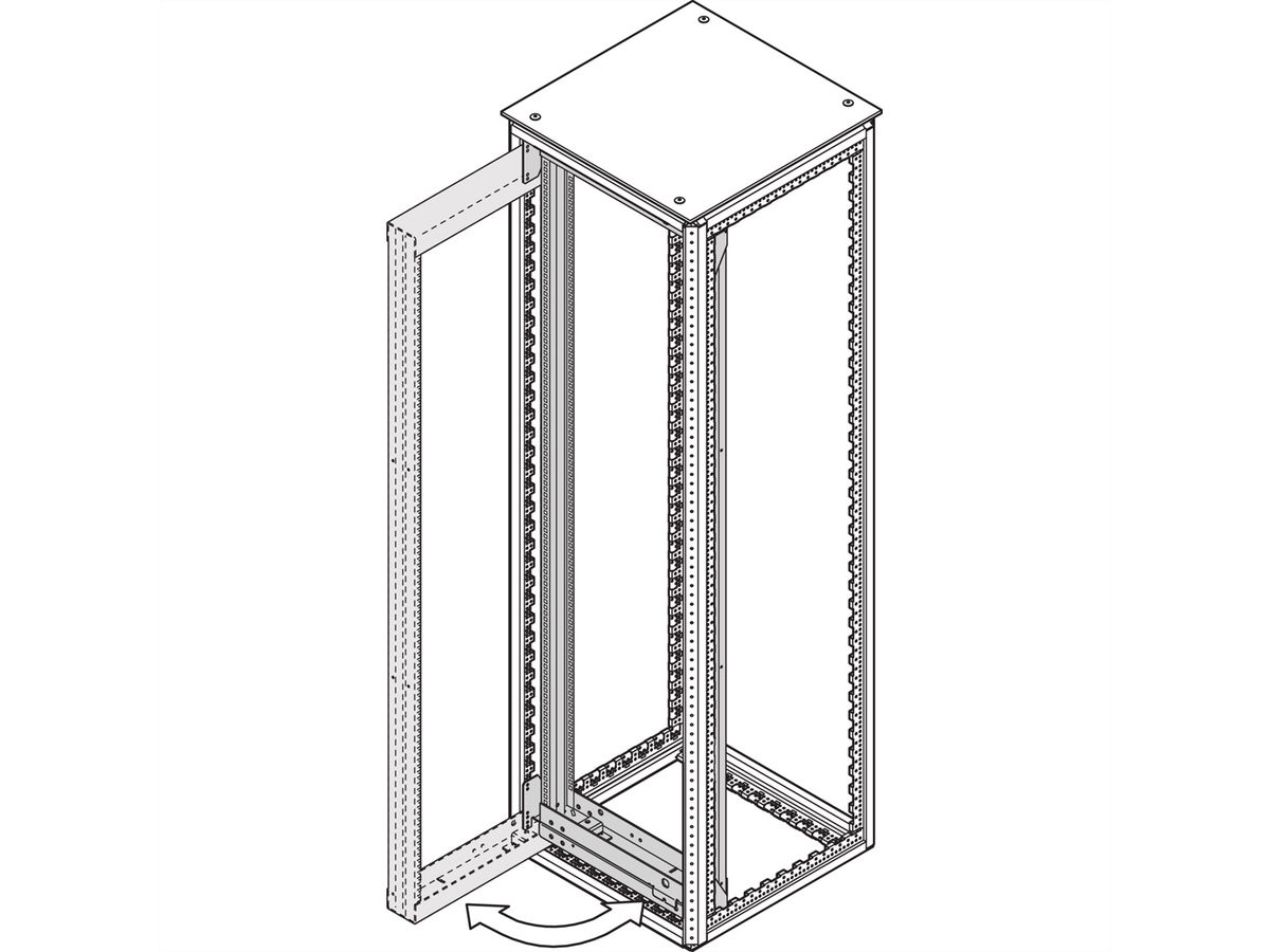 SCHROFF SCHWENKRAHMEN 120° 43/47HE 600L