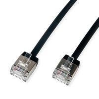 ROLINE U/FTP DataCenter Patchkabel Cat.6A (Class EA), LSOH, slim, extra kurzer Stecker, schwarz, 5 m