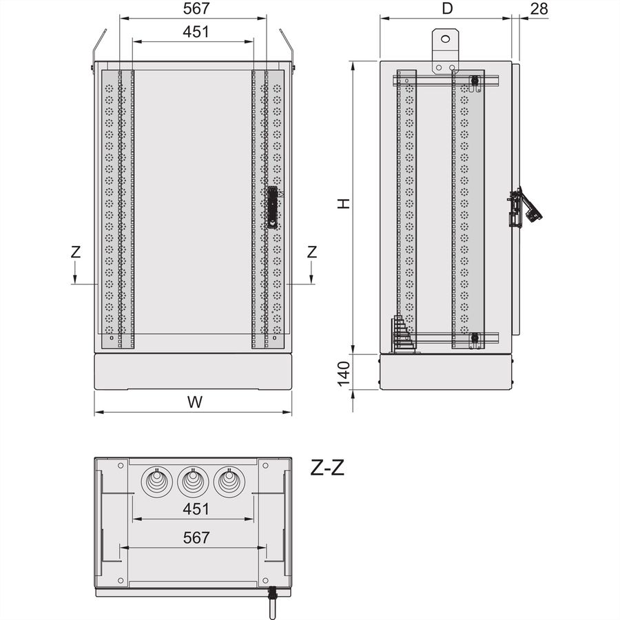 SCHROFF COM FTTX 600H800B600T 1-TUER
