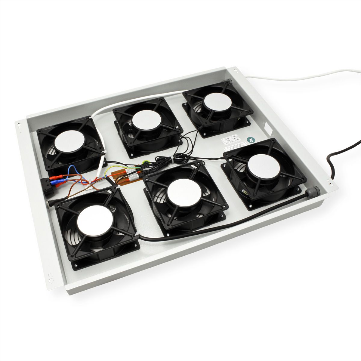ROLINE 19-Zoll Dachlüftereinheit 6 Lüfter, Thermostat für Serverschrank grau