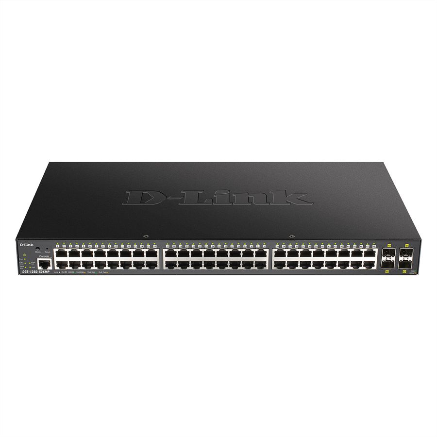 D-Link DGS-1250-52XMP Switch Gigabit PoE 52 ports Smart Managed PoE+ 4x 10G
