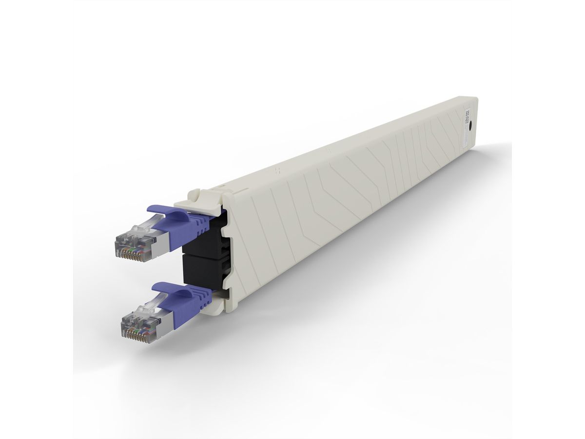 patchbox.one Cassette 8RU STP violet Cat.6a 0,8 m