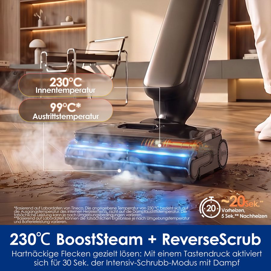 Tineco FLOOR ONE S9 Artiste Boost Vapeur, Aspirateur laveur