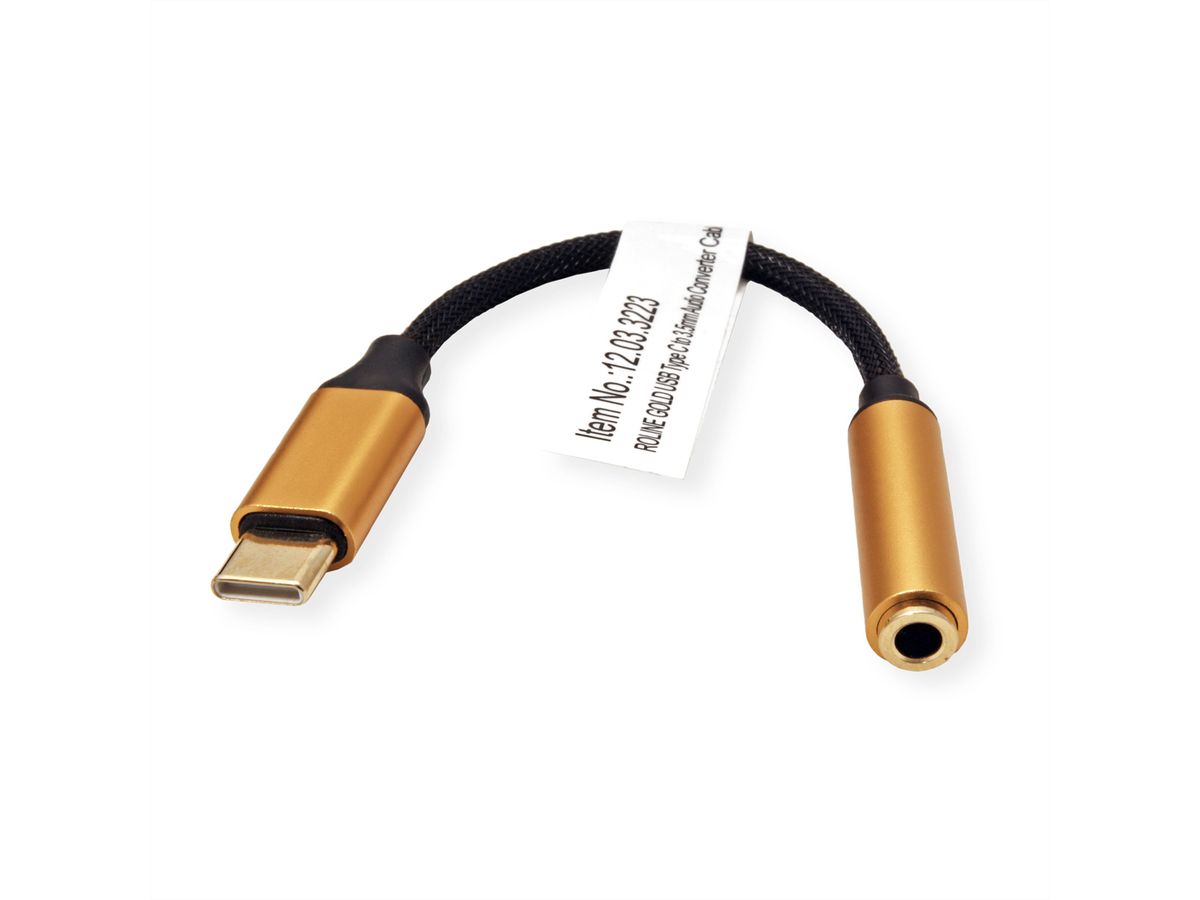 ROLINE GOLD Adaptateur Type C - 3,5mm Audio, M/F, 0,13 m