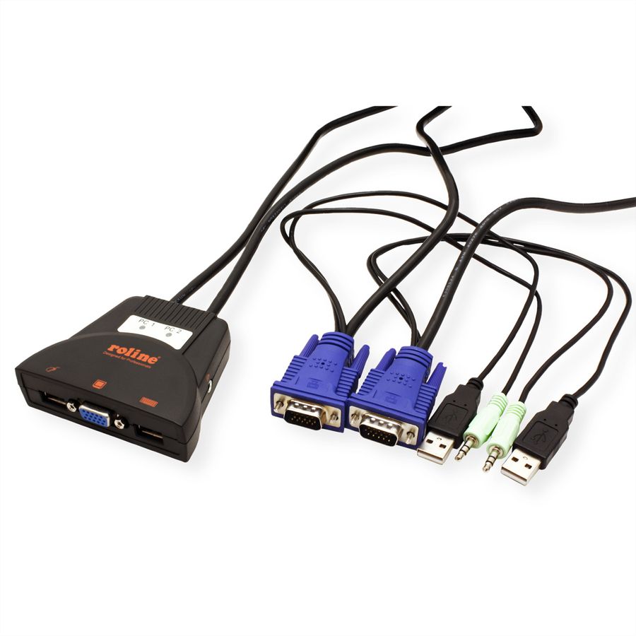 ROLINE KVM-Switch 'Star' 2 PCs, VGA, USB, Audio