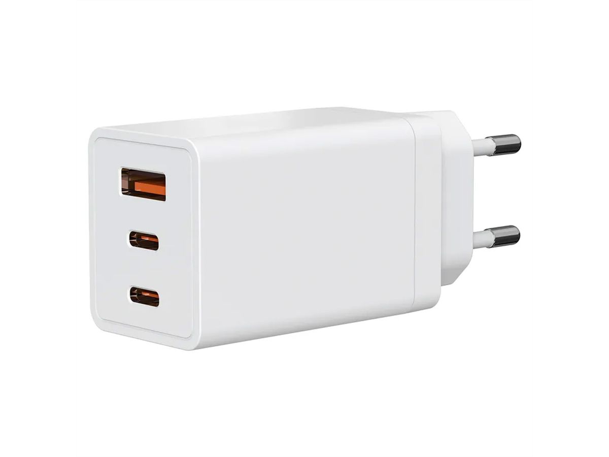 Steffen Adaptateur de charge GaN 67W, 1xUSB-A + 2xUSB-C max. 5,85A blanc