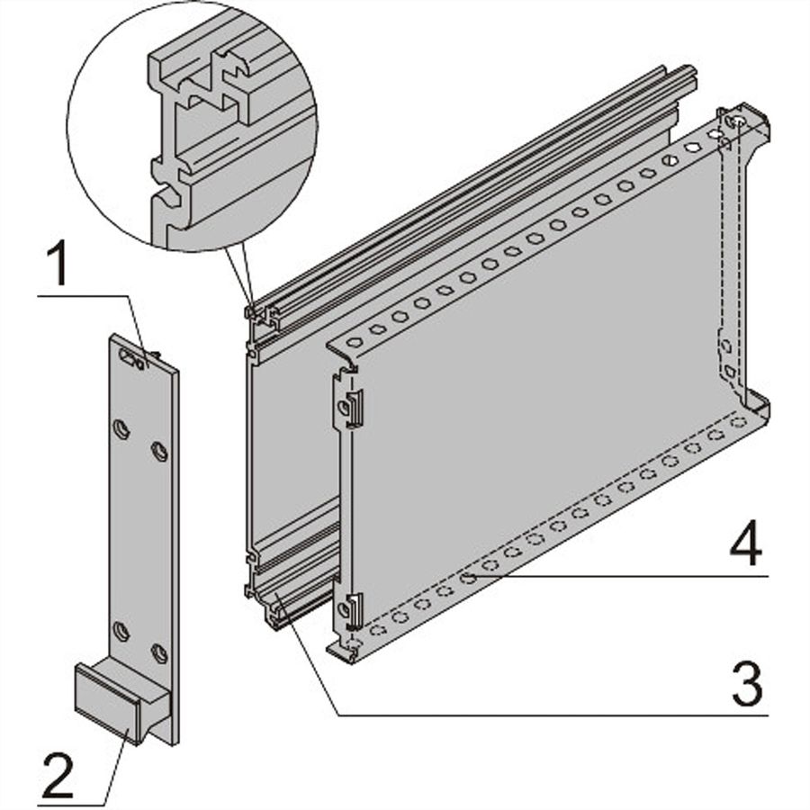 SCHROFF Kit d'unité enfichable PRO, avec capot, non blindé, 3 U, 5 HP, 167 mm