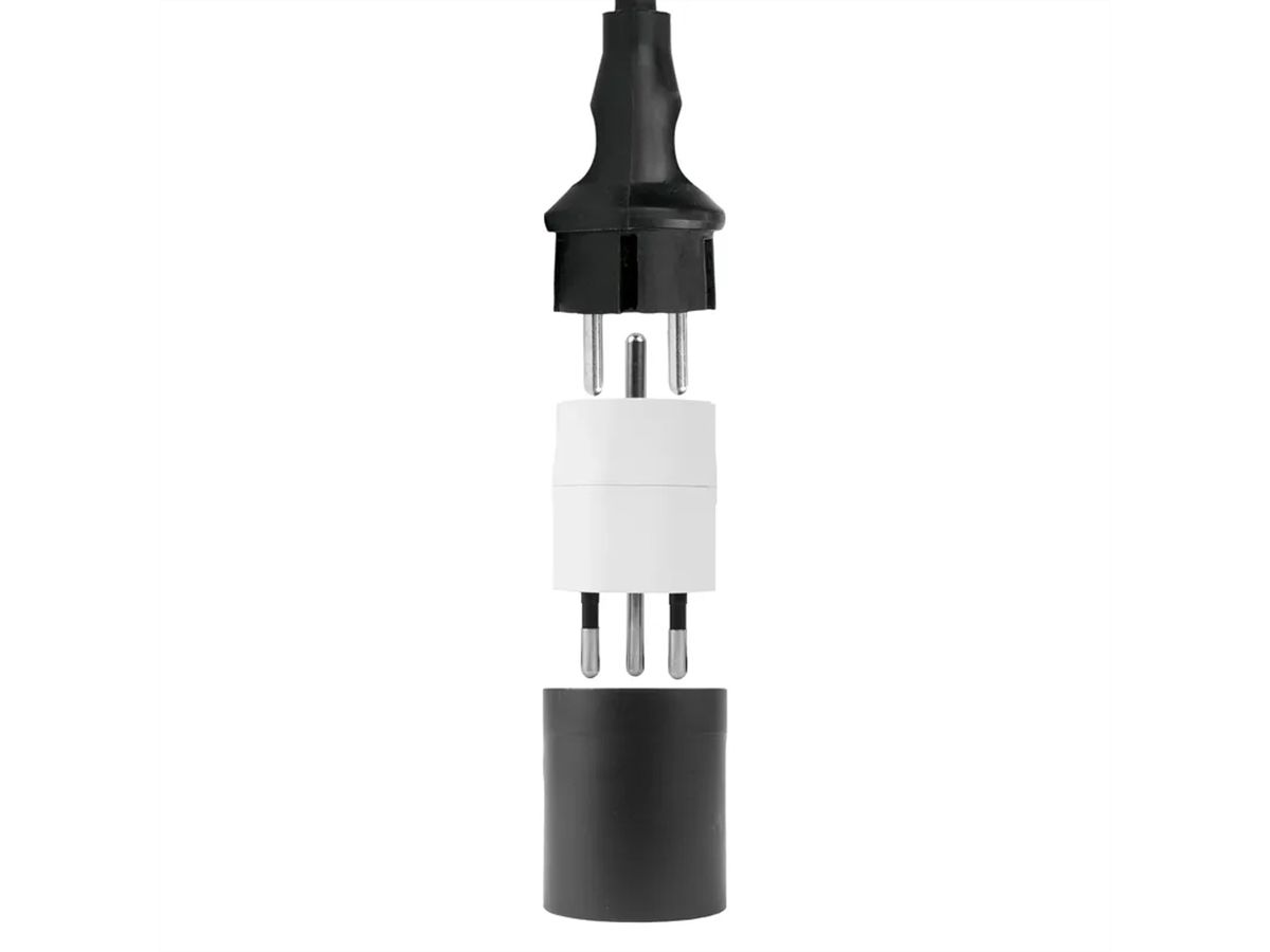 Steffen FIX Adapter DE/CH, CEE7/17 T12 3-polig dezentral weiss