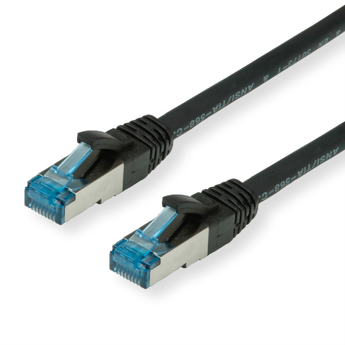 VALUE Patchkabel Cat.6A (Class EA) S/FTP (PiMF), LSOH, schwarz, 0,5 m