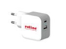 ROLINE Chargeur USB avec prise Euro, 2 ports, 1x QC3.0 A + 1x C (PD), 38W